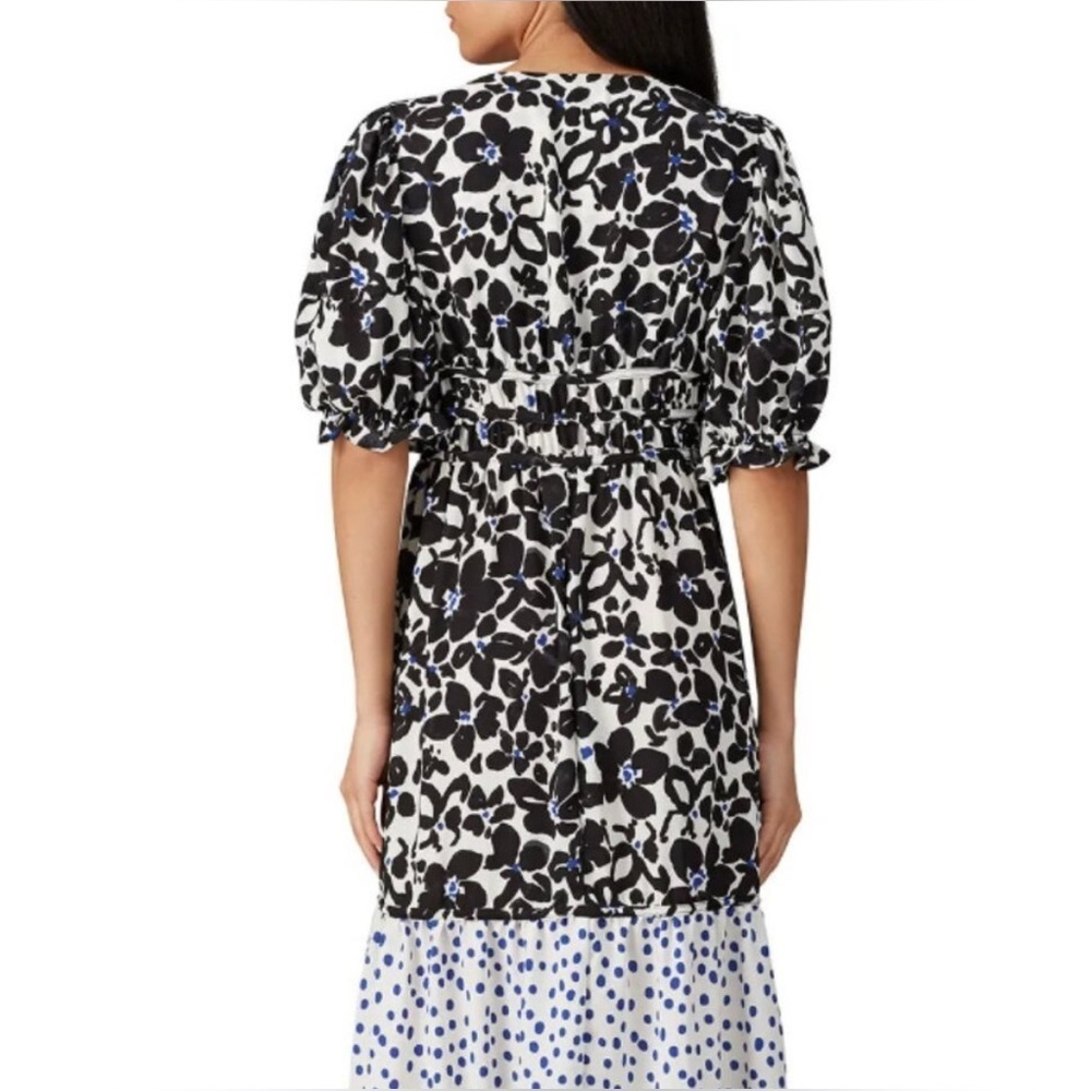 Love, Whit By Whitney Port Black & White Floral Puff Sleeve Dress - Picture 2 of 7